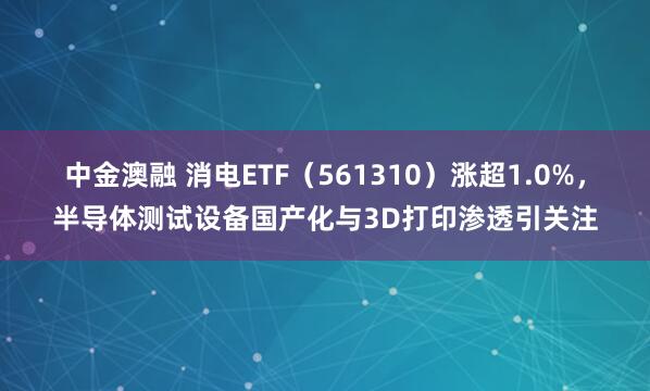 中金澳融 消电ETF（561310）涨超1.0%，半导体测试设备国产化与3D打印渗透引关注